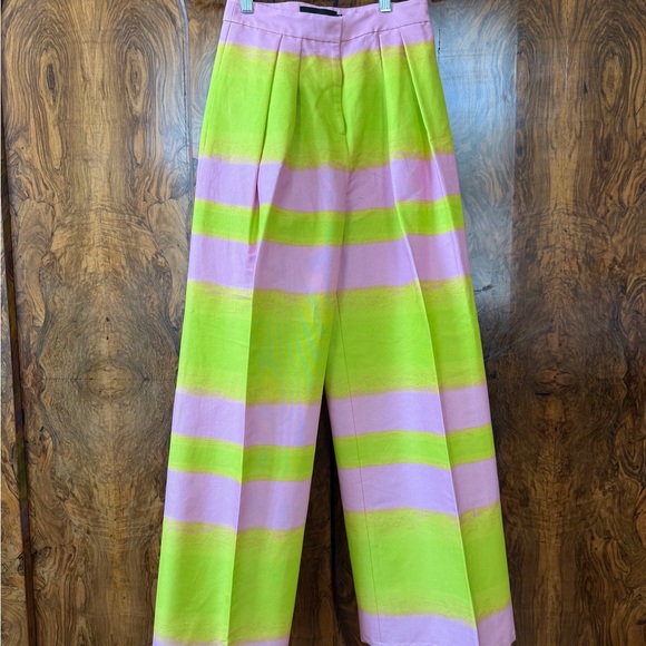 Brandon Maxwell Vibrant Pink and Yellow Pants - Picture 1 of 7